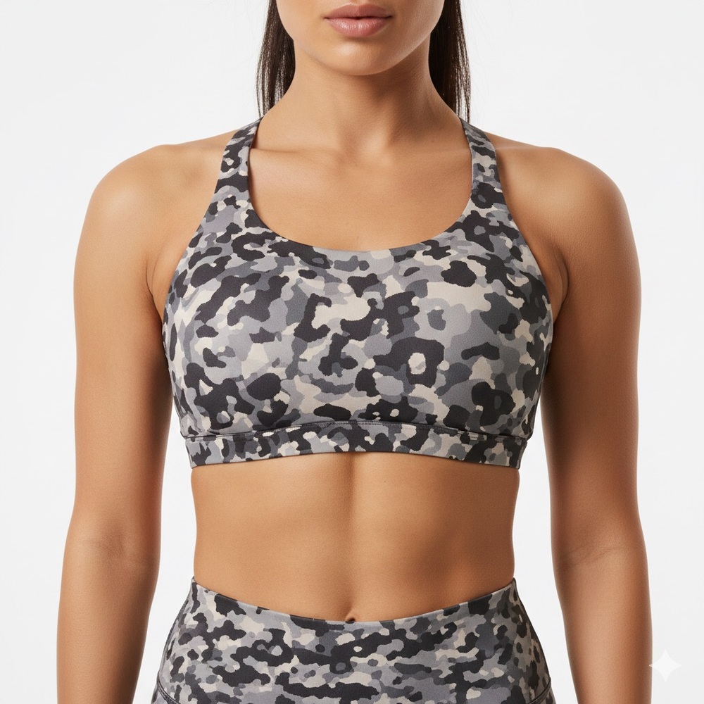 Athleta Gray Camo Sports Bra